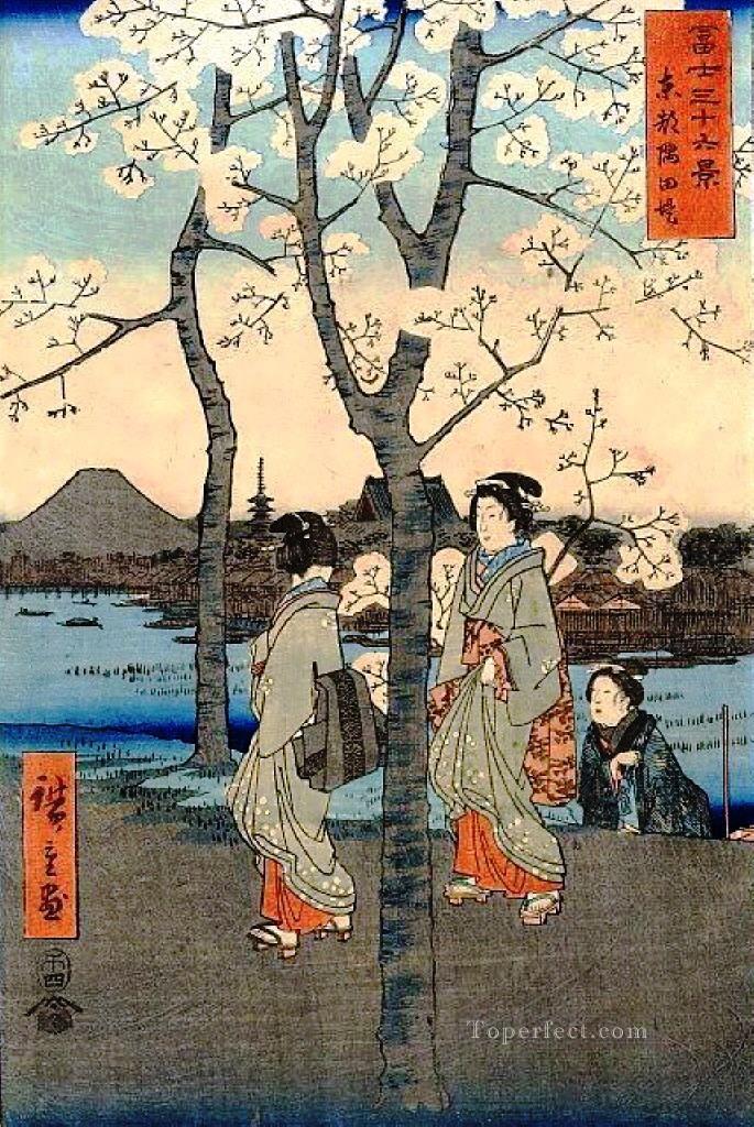 cherry tree Utagawa Hiroshige Ukiyoe Oil Paintings